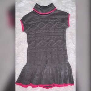 Gymboree Sweater Dress Girls 4 Gray Pink